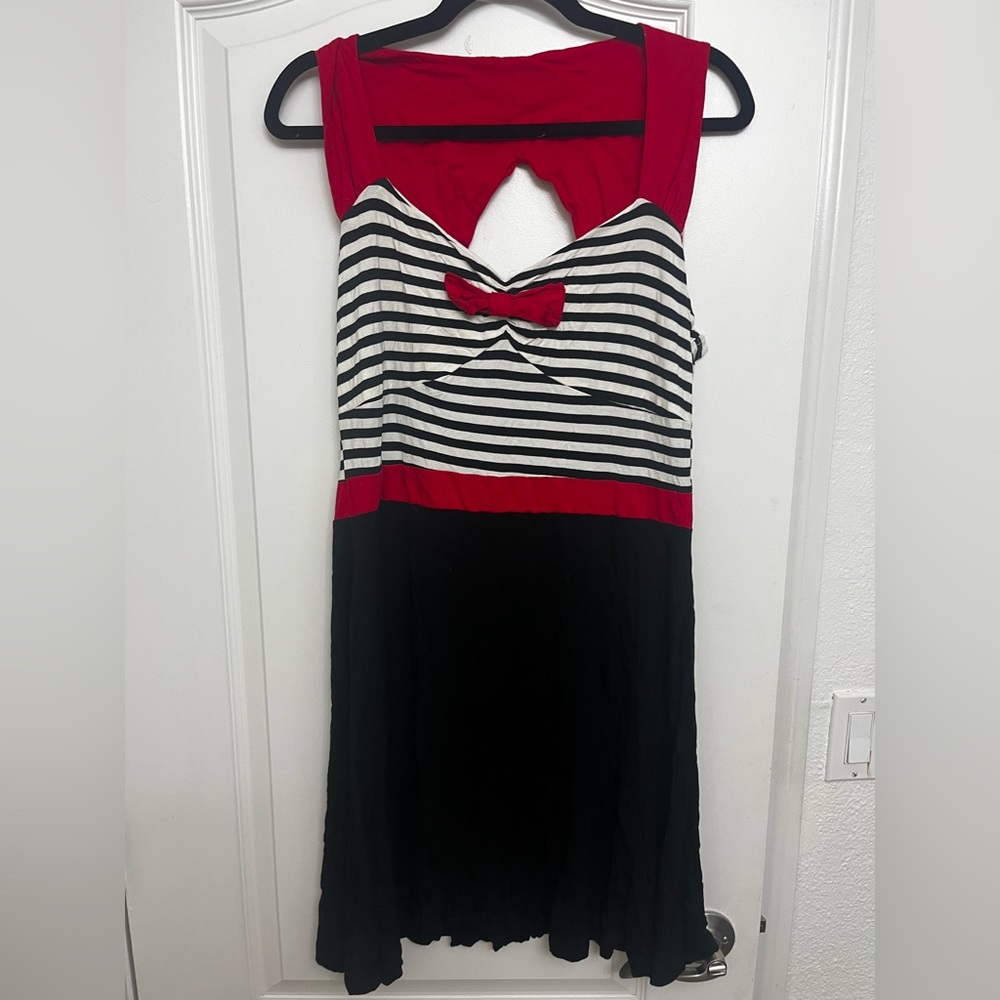 SOURPUSS SWEETHEART DRESS BLACK & WHITE Nautical Yacht XXL